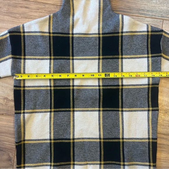 Rachel Zoe Plaid Mock Neck Sweater Top Women’s Small Gray Black Yellow - Picture 5 of 6